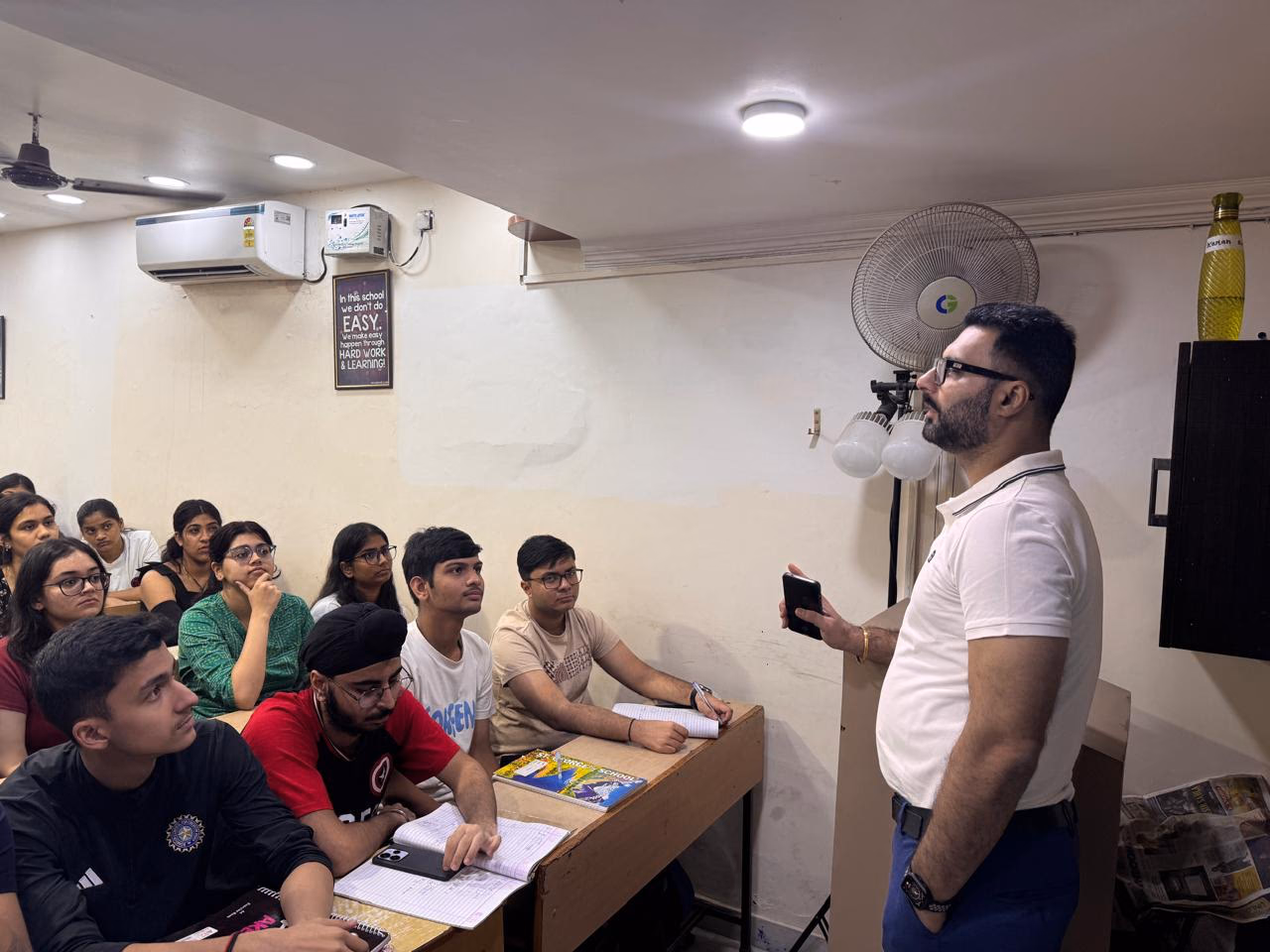 Students in a CAT preparation class at ISL Competitive Centre, South Delhi