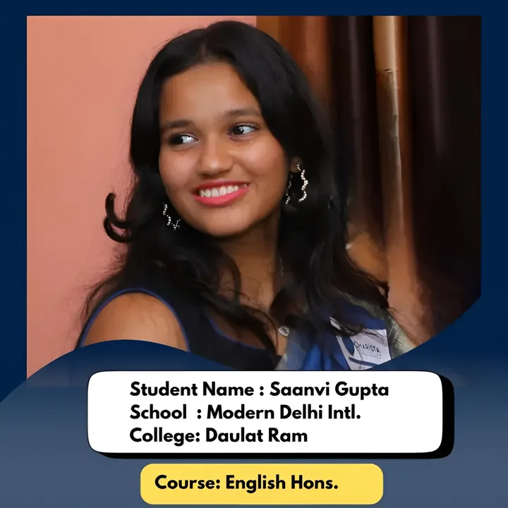 Saanvi Gupta, ISL student, admitted to Daulat Ram College for English Hons.