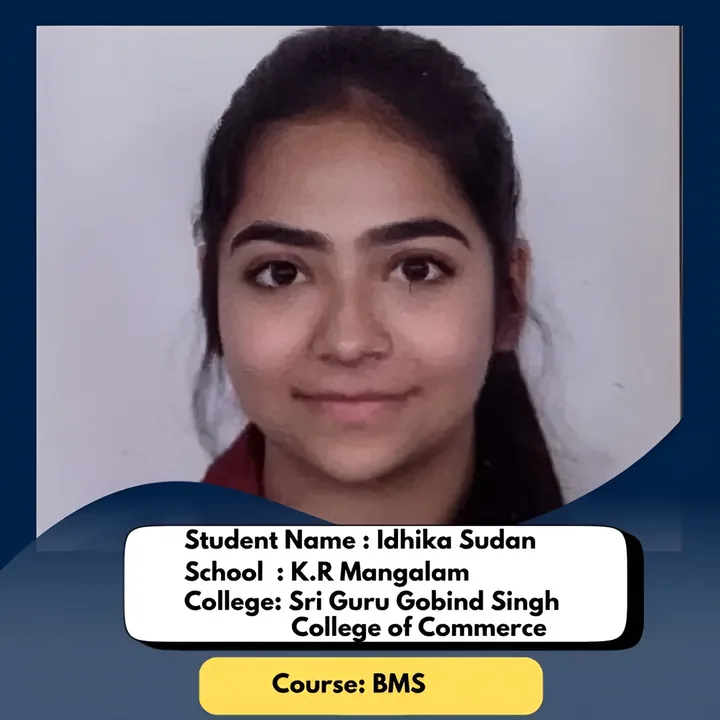 Idhika Sudan, ISL student, admitted to Sri Guru Gobind Singh College of Commerce for BMS