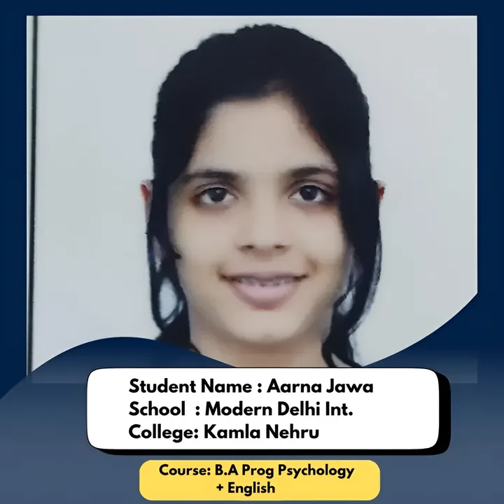 Aarna Jawa, ISL student, admitted to Kamla Nehru College for B.A. Prog. Psychology + English