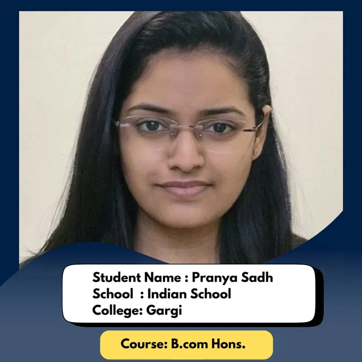 Pranya Sadh, ISL student, admitted to Gargi College for B.Com Hons.