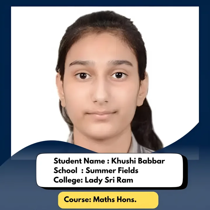 Khushi Babbar, ISL student, admitted to Lady Shri Ram College for Maths Hons.
