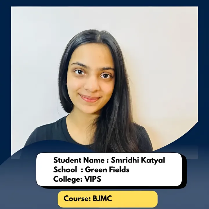 Smridhi Katyal, ISL student, admitted to VIPS for BJMC
