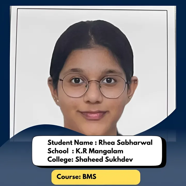 Rhea Sabharwal, ISL student, admitted to Shaheed Sukhdev College for BMS